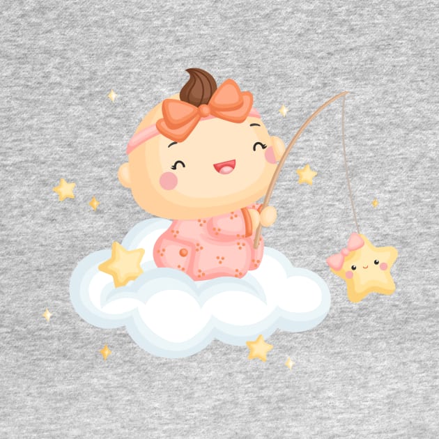 Baby girl on the cloud by KOTOdesign